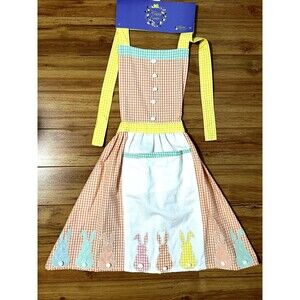 New Rabbit Bib Apron Pocket Adult Easter Bunny Baking Cooking NWT 🐰